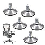 5 PCS Office Chair Wheels Sturdy Office Chair Casters Anti-Slip Bell Glides Low Proffile Replacement Fixed Stationary Foot for Wood Floors and Carpet