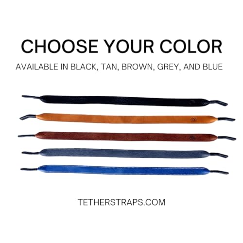 Image of TETHER STRAPS Original Leather Sunglass Strap | Full-Grain Leather with Suede Backing, 17.5 inch Length | Fits Most Frames