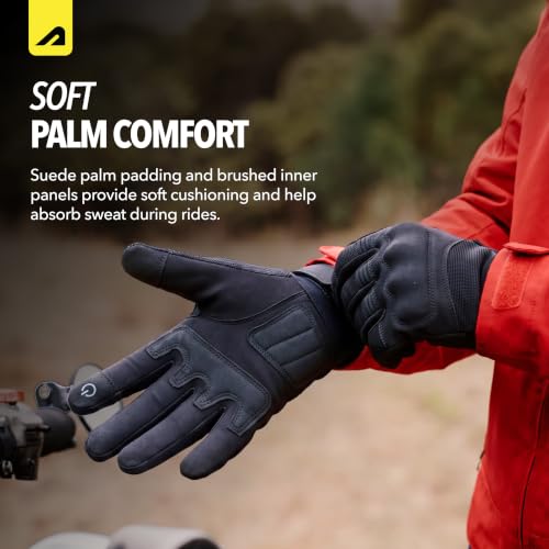 Image of Boldfit Riding Gloves for Bikers Touch Screen Breathable Glove for Men & Women Knuckle Protection Hand Gloves for Bike Riding Motorcycle Racing, Cycling, Sports & Bike Accessories (Black)