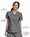 Landau Essentials Relaxed Fit 4-Pocket V-Neck Scrub Top for Women 8219 Steel Grey