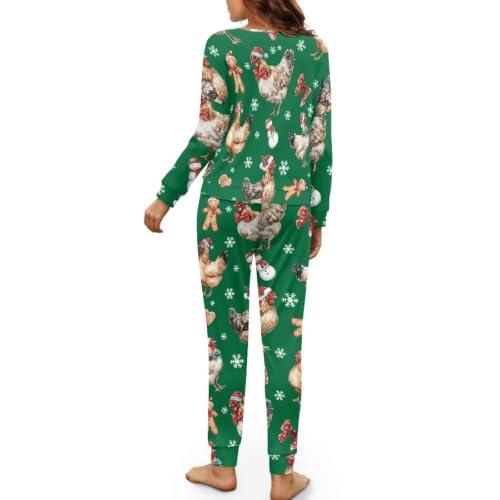 Image of Womens Lounge Set Long Sleeve Soft Pajama Sets | Casual 2 Piece Pj Outfit, Crewneck Sleepwear with Pockets, Adjustable Drawstring, Soft Comfy Fall Pajamas, Plus Size