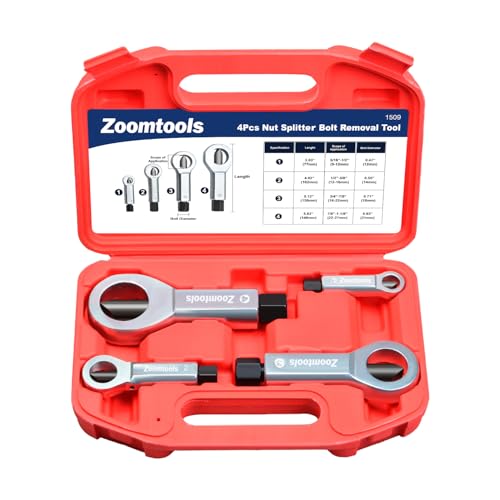 Zoomtools casse ecrou 4 pièces séparateur d'écrou robuste outil de retrait de coin cassé...
