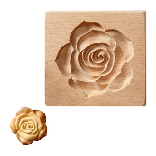 Cortadores de galletas de madera, molde de sello tallado para galletas, fácil de desmoldar, sello para galletas DIY, Halloween, Navidad, fiestas