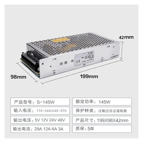 Transformateur 5 transformateurs S-145W-12V alimentation à découpage DC 12v