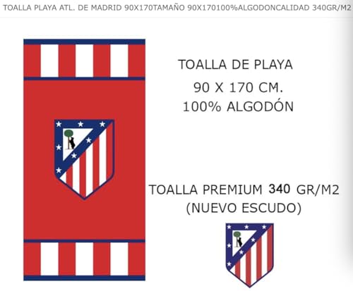 JYC CREATIVE Toalla Regalos Fútbol AT Madrid, Productos Exclusivos para Fans del Atleti, Regalos Ideales para Aficionados del Fútbol, Accesorios, (90X70,Algodón 6) - imagen 2