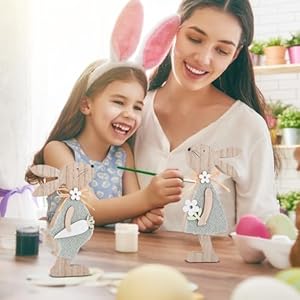 Easter Decorations for the Home Wooden Bunny Decor Sign Farmhouse Rabbit Tiered Tray Decor Easter Rabbit Table Decorations for Easter Party Desk Office Farmhouse Home Easter Decorations for the Home Wooden Bunny Decor Sign Farmhouse Rabbit Tiered Tray Decor Easter Rabbit Table Decorations for Easter Party Desk Office Farmhouse Home