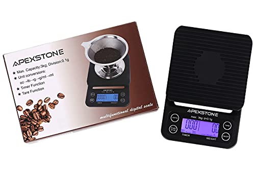 image for Apexstone Coffee Scale with Timer,Coffee Scale with Timer Small,Pour O