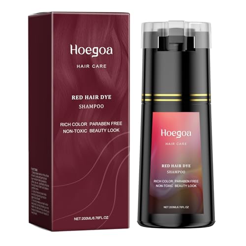 Champú De Tinte Para El Cabello, Para Tinte De Pelo Instantáneo, Para Teñir El Cabello Gris, Instantáneo Para El Cabello Para Hombres Y Mujeres, 200g(rojo)