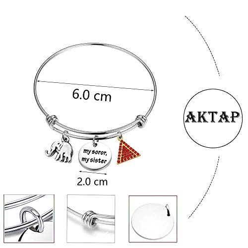 AKTAP Delta Sorority Paraphernalia Gift My Sorority My Sister Elephant Charm Bracelet DST Jewelry Greek Sorority Sisterhood Gift (Soror Sister Bracelet) - Image 5