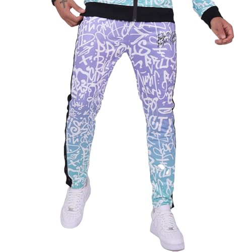 Pantalon Project X Paris Violet avec motif graffiti dégradé en taille L