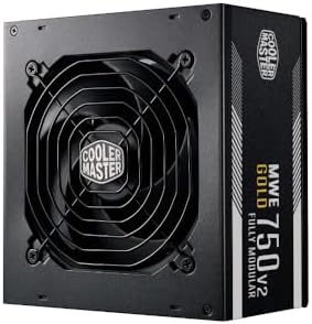 Cooler Master MWE 750 Gold V2 Fully Modular PSU (UK Plug) - 80 PLUS Gold 750W Power Supply Unit, Flat Black Cabling, 120mm HDB Fan, High-Temperature Threshold
