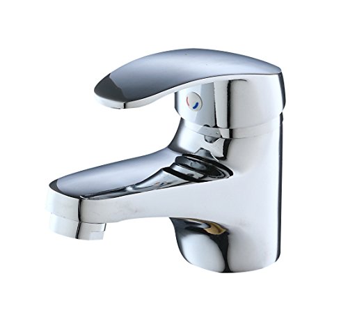 Eridanus Grifo de Lavado para Baño, Grifo Mezclador Cromdo de Lavabo de Aleación de Zinc con Control de Agua Fría y Caliente, Plateado(TAP-002)