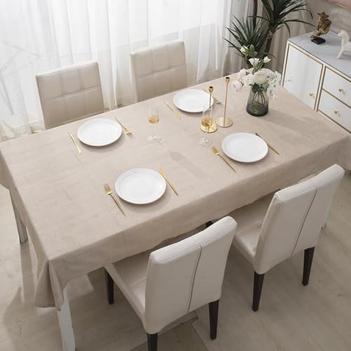 Image of HOKIPO Poly Jute Center Table Cover for Living Room, 40x40 Inches, Beige (NEW-IN360-BGE)