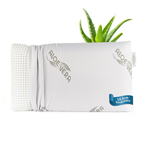 MaxxGoods orthopädisches Nackenstützkissen aus Visco Gelschaum & Aloe Vera Bezug - Kopfkissen, Schlafkissen für HWS Unterstützung &...