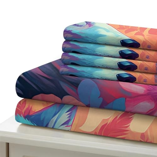 Parure de lit loup 3D housse de couette microfibre 220x240 cm - 6