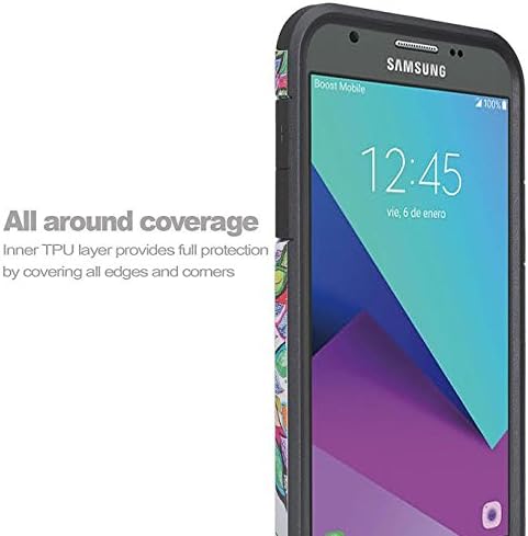 GALAXY WIRELESS for Galaxy J3 Luna Pro Case,Galaxy J3 Prime Case,Galaxy J3 Eclipse,Galaxy J3 Emerge Case,Amp Prime 2,Express Prime 2,Sol 2,J3 2017,J3 Mission Hybrid Protective Case - Colorful Tree