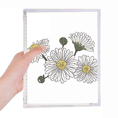 Carnet de notes en spirale feuilles amovibles cahier fleurs blanc