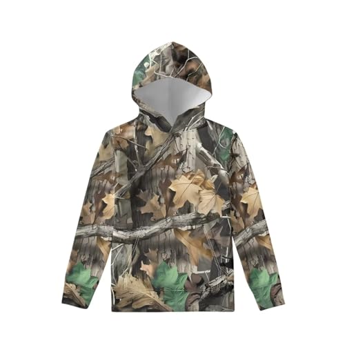Kids 3D Print Camo Pullover Hoodies Warm Thick Hooded Sweatshirt with Pocket for Boys Girls 6-16 Years