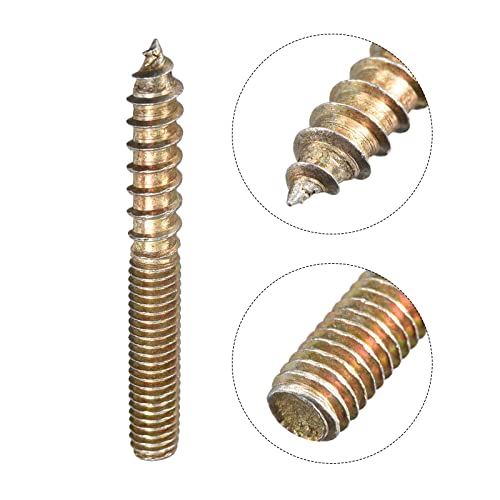 Image of uxcell M6x50mm Hanger Bolts, 120pcs Double Ended Thread Dowel Screws for Wood Furniture Connecting