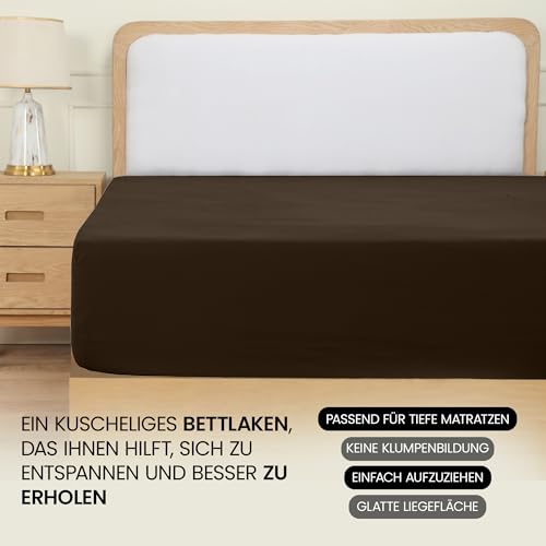 Utopia Bedding - Spannbettlaken 140x200cm - Braun – Ansicht 6