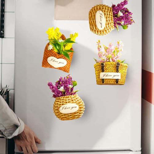 Imanes Decorativos Forma Flor Set x3 Resina Amarillo miniatura 3