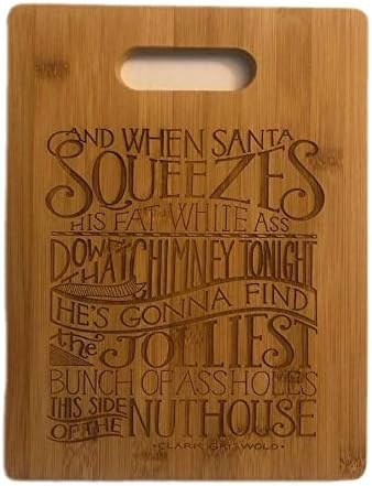 Jolliest Bunch Of Assholes Clark Griswold Christmas Vacation Quote Bamboo Cutting Board Engraved Wood Charcuterie Tray Cheese Kitchen Decor
