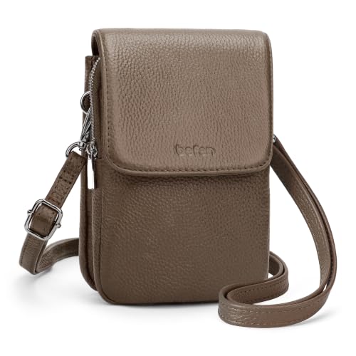 Image of befen Genuine Leather Crossbody Bags for Women, Cell Phone Cross body Purse Bag with RFID Blocking Card Slots