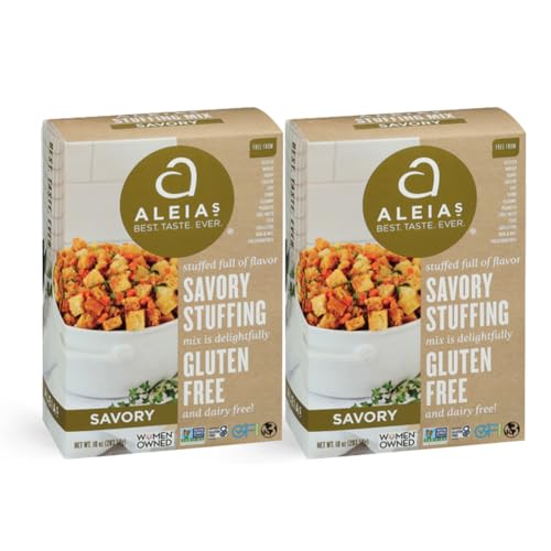 Aleia’s Gluten Free Savory Stuffing Mix – 10 oz (2 Pack) – Classic Side Dish for Special Diets – Corn Free, Soy Free, Dairy Free, Low Sodium, Non-GMO