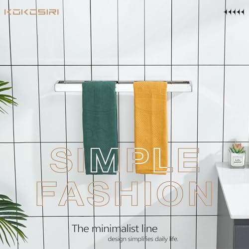 Image of KOKOSIRI Towel Holder Chrome Bath Towel Bar Rack 24-Inch Kitchen Holder Polished Stainless Steel for Bathroom Hardware Wall Mounted, 1 Pack B4008CH-L24