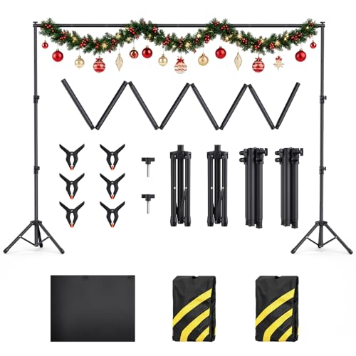 Forlogic 10x7.5Ft Backdrop Stand, Heavy Duty Adjustable Photo Back Drop Stand for Party...