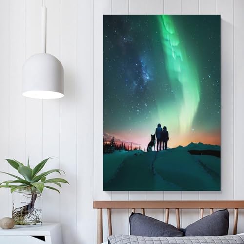 Tableau mural galaxie Aurora pour décoration de chambre moderne