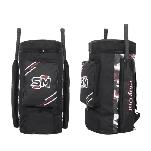 Image of SM Pro Duffle Cricket Kit Bag | Cricket Bag | Dual Bat Pockets | Ripstop Hard-Wearing Fabric | Lockable U-Zip | Rust-Proof Runners | Studded Base Protection | Full Kit Storage