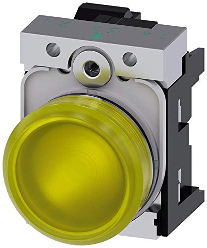 Clignotant 22 mm Siemens contre les pannes de câblage LED jaune 24V à ressort