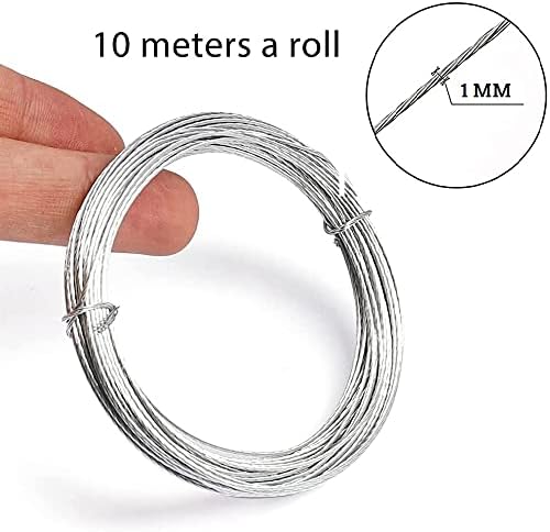 32.5 Feet(10m) Picture Hanging Wire, 1mm Meta Braided Picture Wire for Photo Frame Mirror Artwork Clock