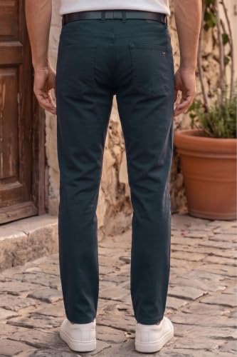 Image of Louis Philippe Men's Slim Fit 5 Pocket Made of Stretch Fabric Solid Casual Trouser