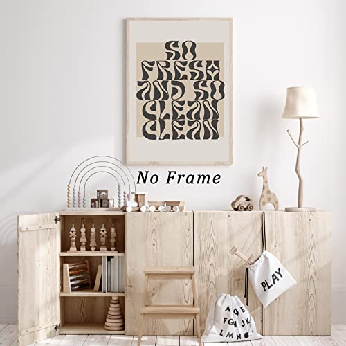 So Fresh And So Clean Clean Canvas Matisse Prints Modern Typography Wall Art Abstract Wall Art Prints Boho Paintings Black And Brown Abstract Wall Art Neutral Contemporary Wall Art 16X24Inch Frameless #TOP1