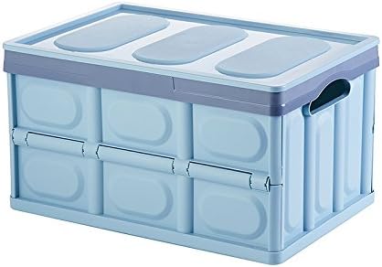 BAGESNL Folding/car/portable/Large/storage box/trunk storage/plastic/finishing box/toys/clothes/household/60L/four colors, 53x36x29, blue