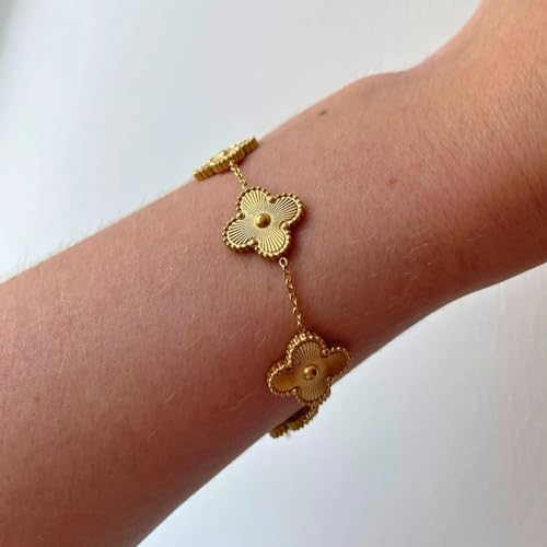Image of Secret Stash Anti Tarnish Clover Bracelet for Women | Fancy Jewellery Gifts | Hand Band | Fashion Accessories for Girls | Minimal Jewelry Design | Ideal for Gifting | Gift for Diwali, Christmas, Marriage, Birthday