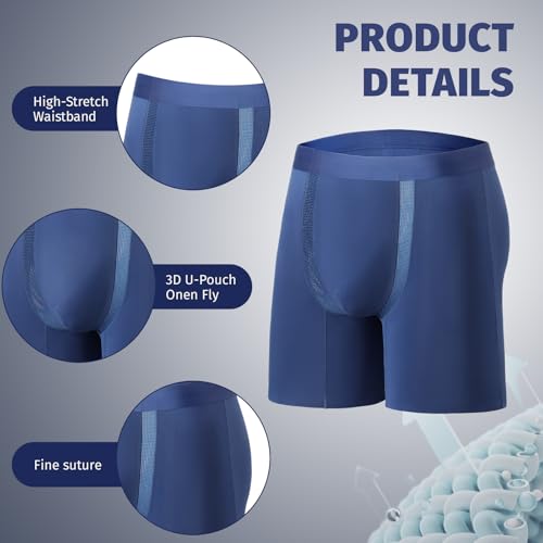 Men’s Boxer Briefs Men’s Underwear Underpants Seamless Cool Ultra-thin Soft Plus Size 4 Packs4