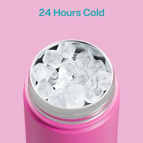 Image of ENCOOL Insulated Water Bottle with Straw Stainless Steel Water Bottle, Leak-Proof, BPA-Free, Double Wall Vacuum Keeps Cold for 24 Hours for Sports, Travel, School (26 oz, Light Crimson)