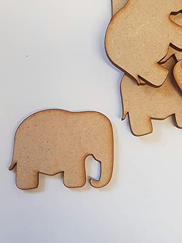 Unfinished Wood Cutout Elephant Shaped Wood Pieces for Wooden Craft DIY Projects Home Decoration Gift Tags Drawings L x H 4.00 x 3.00 Inch 3mm Pack of 12