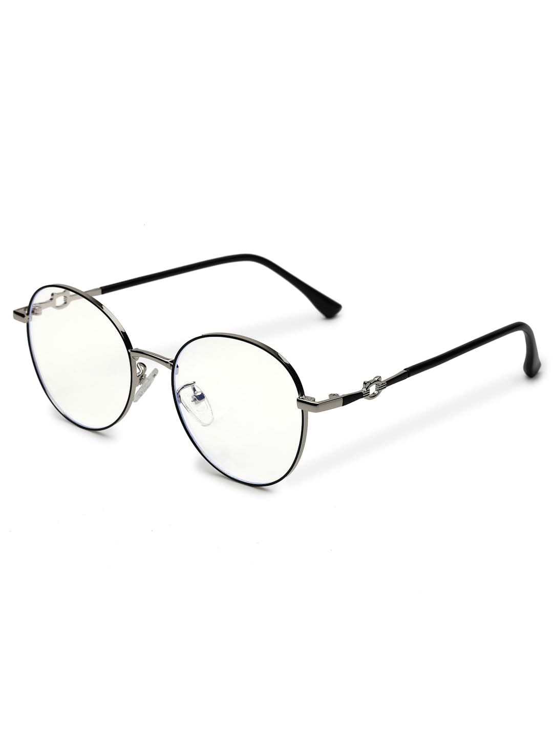 Astrid Full Rim Oval Computer Glasses (Medium) | UV Blocking | Trendy Eyeglasses for Men & Women | Metal Frame-image-33