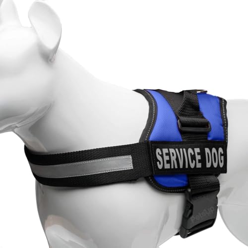Image of PetsUp Service Dog Harness, Chest Body Belt for Dogs (48-59CM Girth), Blue