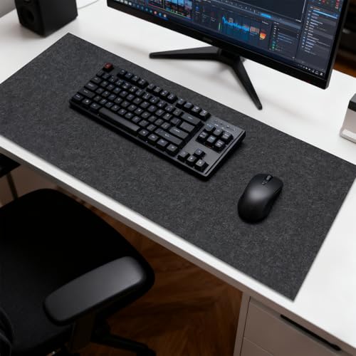 Vade de escritorio de fieltro, 100 x 40 cm, antideslizante, alfombrilla de escritorio, alfombrilla para ordenador portátil, ratón y teclado, oficina y hogar (100 x 40 cm)