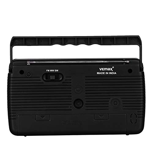 Image of Vemax Base 3-Band (FM /AM /MW) Portable Radio (Black)