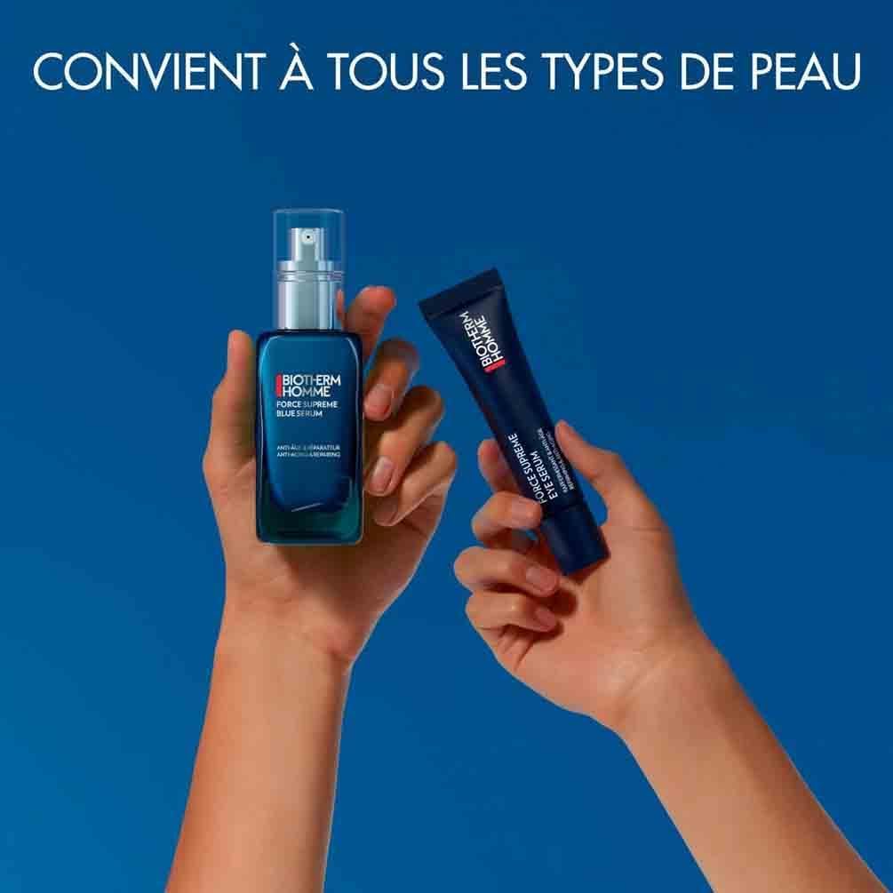 Trio Biotherm Homme, Force Supreme Face Reshaper, Crème Visage Anti-Âge pour Homme 50 ml + Sérum Yeux 15 ml + Sérum Visage Anti-Âge - Au Pro-Rétinol - Anti-Rides - 60ml