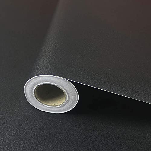Image of WISDOM Self Adhesive Removable Peel and Stick Vinyl Wallpaper for Use Kitchen,Bathroom,Bedroom,Kids Room (18 x 60 inch, Black Matte Wallpaper)