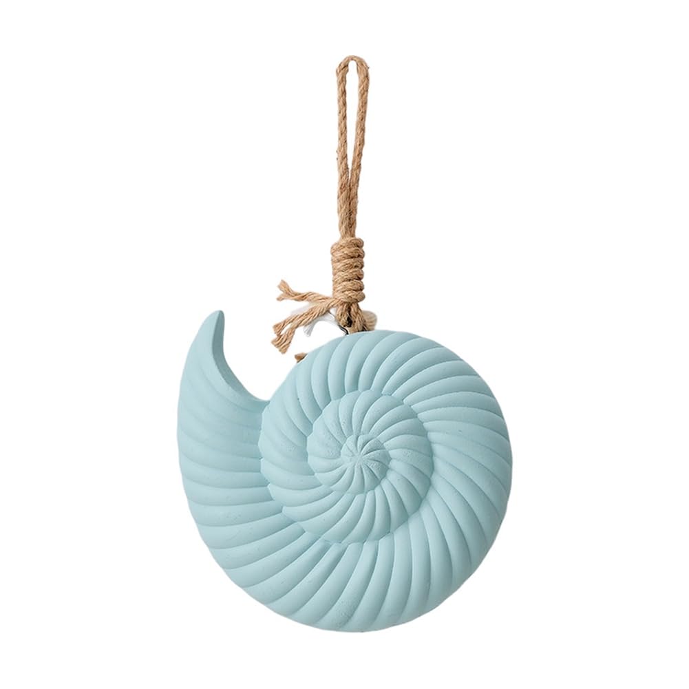 Osmond Mediterranean Wall Decor, Wooden Pendant, Seashell, Navy, Wall Hanging Ornaments, Room, Beach, Blue