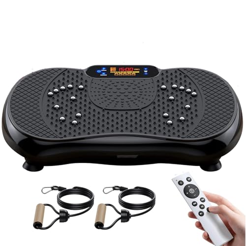 HJB VISSO Vibration Plate Fitness Platform Exercise Machine Vibrating Lymphatic Drainage Shaking Full Body Shaker Workout Vibrate Stand Shake Board Sport Gym for Weight Loss Fat Burner for Women Men