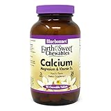 Bluebonnet Nutrition Calcium Magnesium Plus Vitamin D3 Earthsweet, Bone Health & Muscle Relaxation, Soy-Free, Gluten-Free, Kosher Certified, Dairy-Free, 90 Vanilla Flavored Chewable Tablets